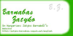 barnabas zatyko business card